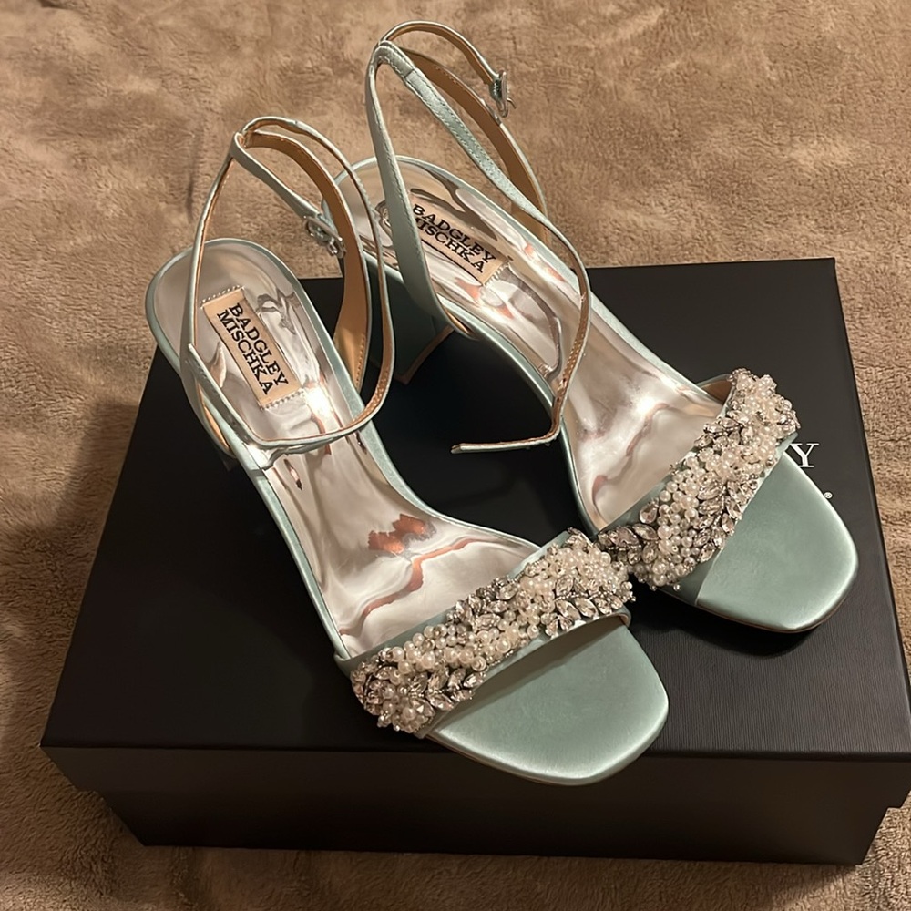 Badgley Mischka Clara Embellished Strap Evening Shoe